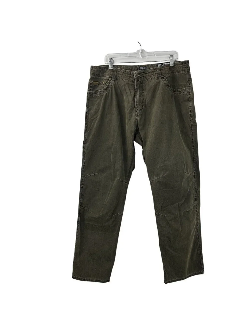 Kuhl Revolvr Pants Mens Size 38x32 Olive Green Vintage Patina Dye Outdoor Hiking - Picture 1 of 16